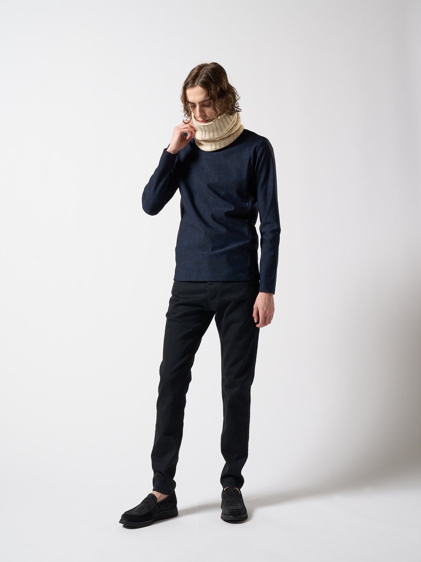 【予約品】 plating cable knit snood / スヌード / ホワイト