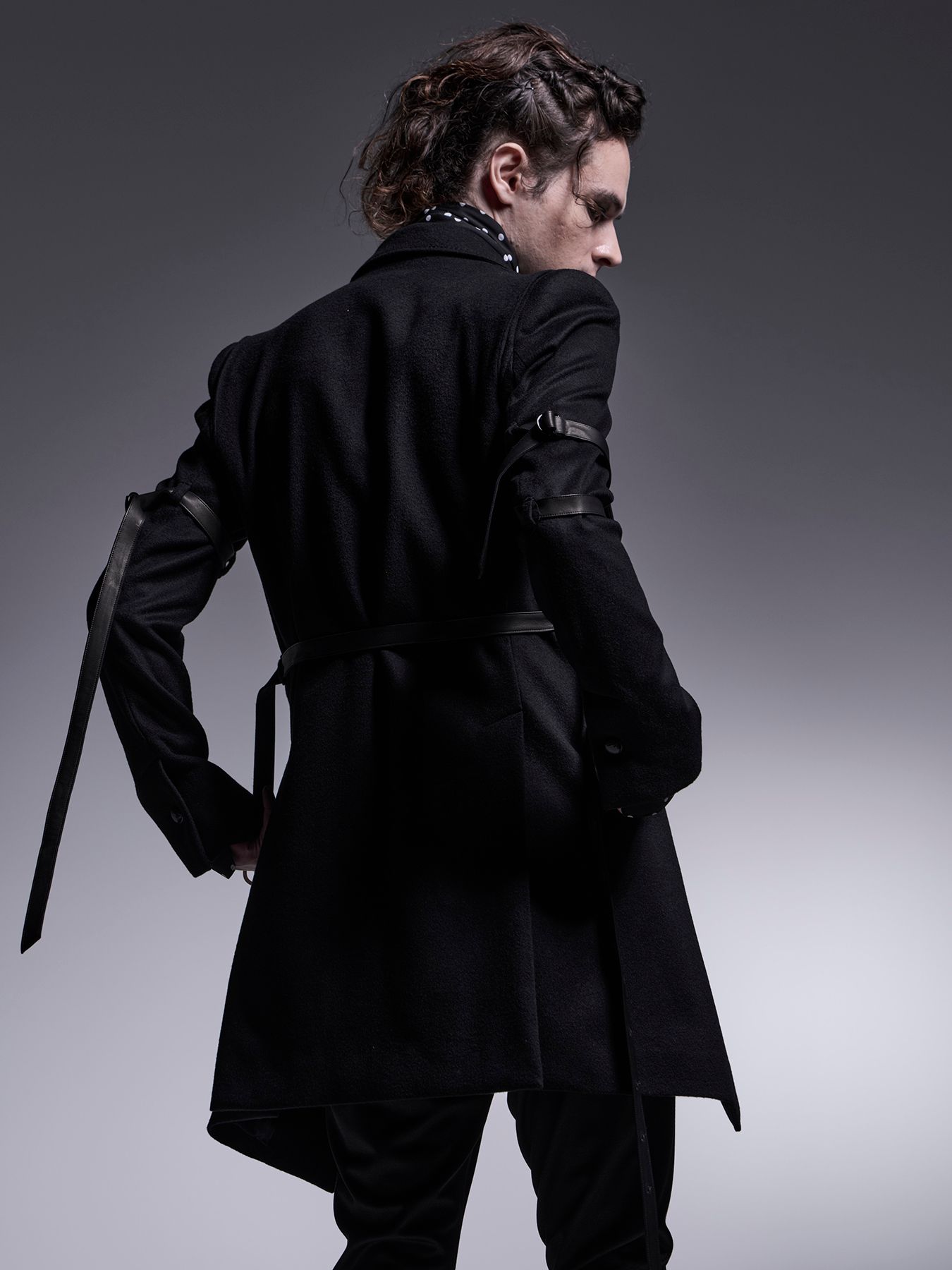 【予約品 7月13日(日) 締切】Belted Peaked Jacket / ベルテッドピークドラペルジャケット / ブラック