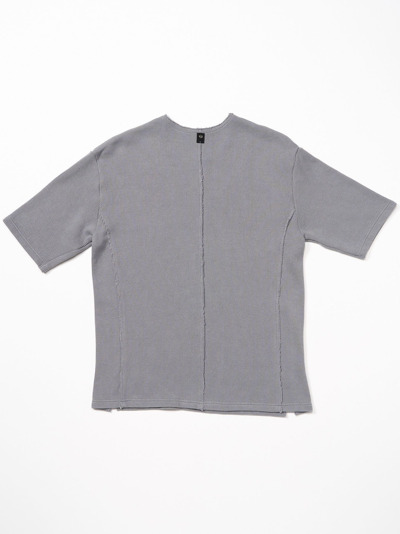 【予約品 9月23日(火) 締切】quarter-knit key neck H/S / クォーターニット キーネック ハーフスリーブ / グレー