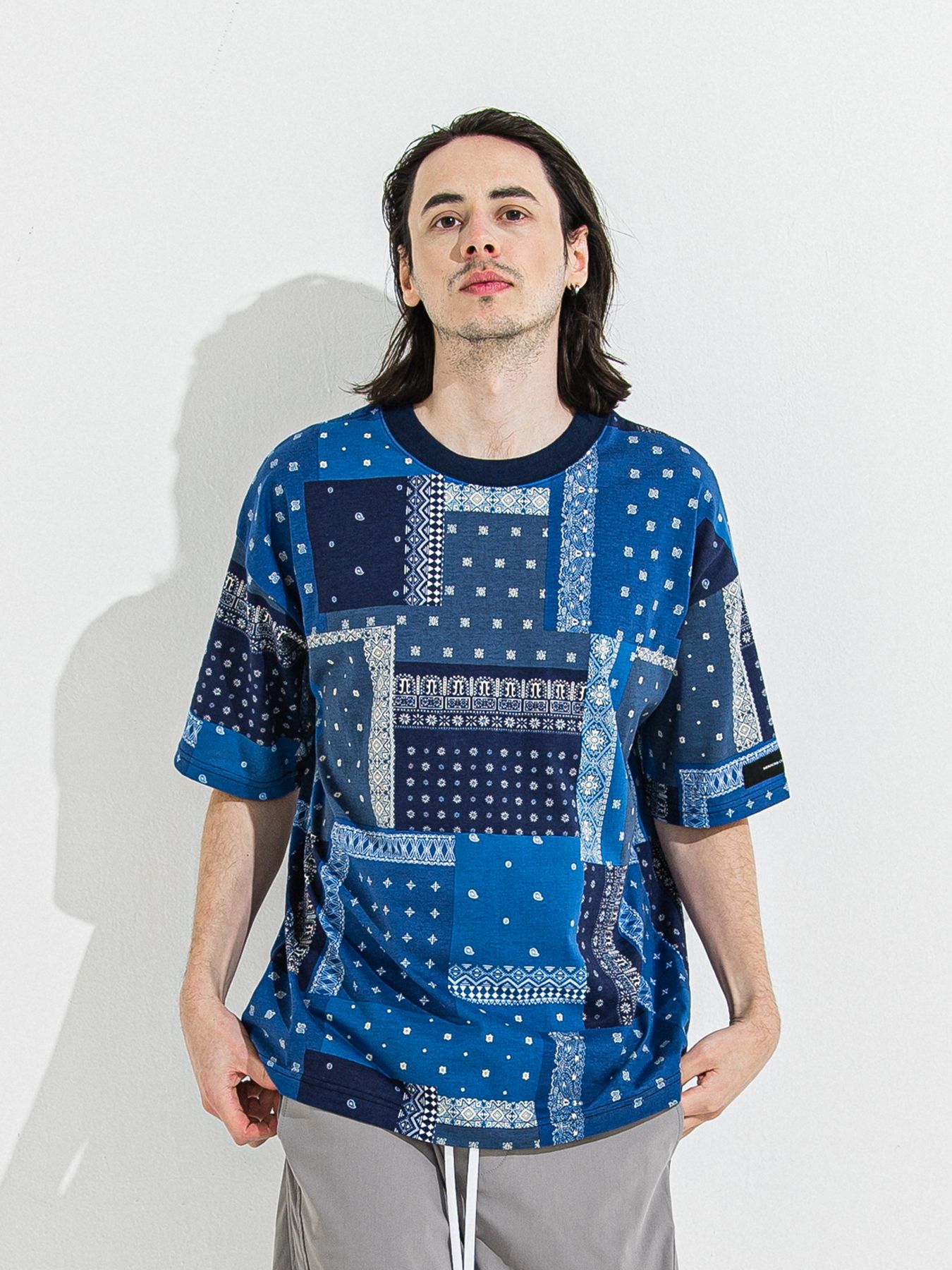 【予約品 】BANDANA OVER TEE / バンダナオーバーサイズTシャツ / ネイビー