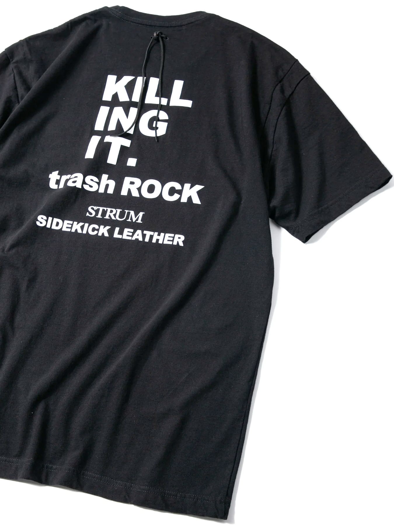 Natural Soft Cotton Chest Pocket Printed Crew Neck T-shirt / 30/-ナチュラルソフト天竺 胸ポケット クルーネック プリントTシャツ / ブラック