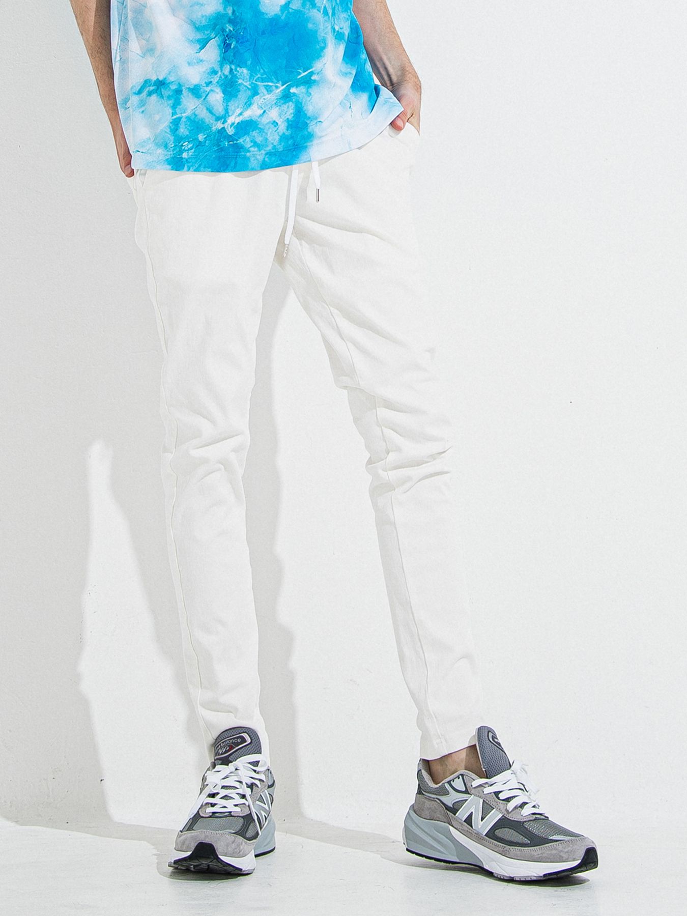 DENIM JERSEY CHRIS EASY TUCK PT / デニムジャージクリスイージータックパンツ / ホワイト