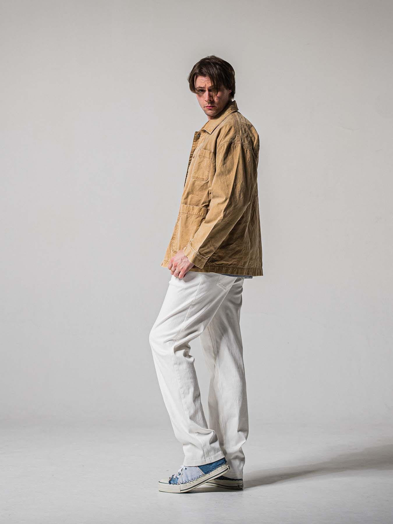 【予約品 11月16日(日) 締切】DENIM JERSEY WIDE PT / デニムジャージ セミワイドシルエット ワンタックイージーパンツ / ホワイト