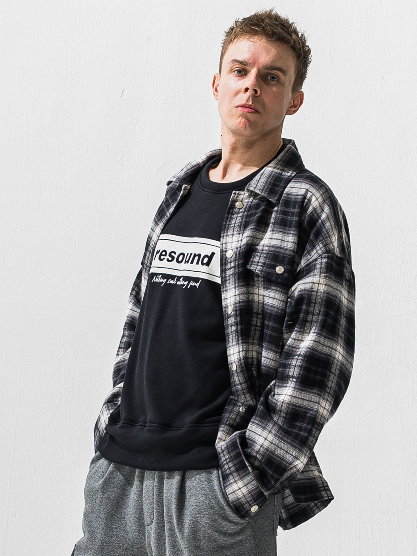 【予約品 9月6日(日) 締切】OLD SLUB CHECK JK / ヴィンテージ ネルジャケット / ブラック