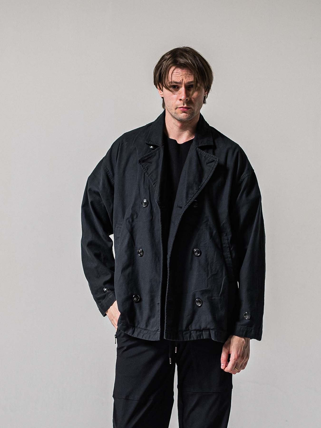 【予約品 11月16日(日) 締切】MV OVER PCOAT / オーバーサイズ ピーコートジャケット / ブラック