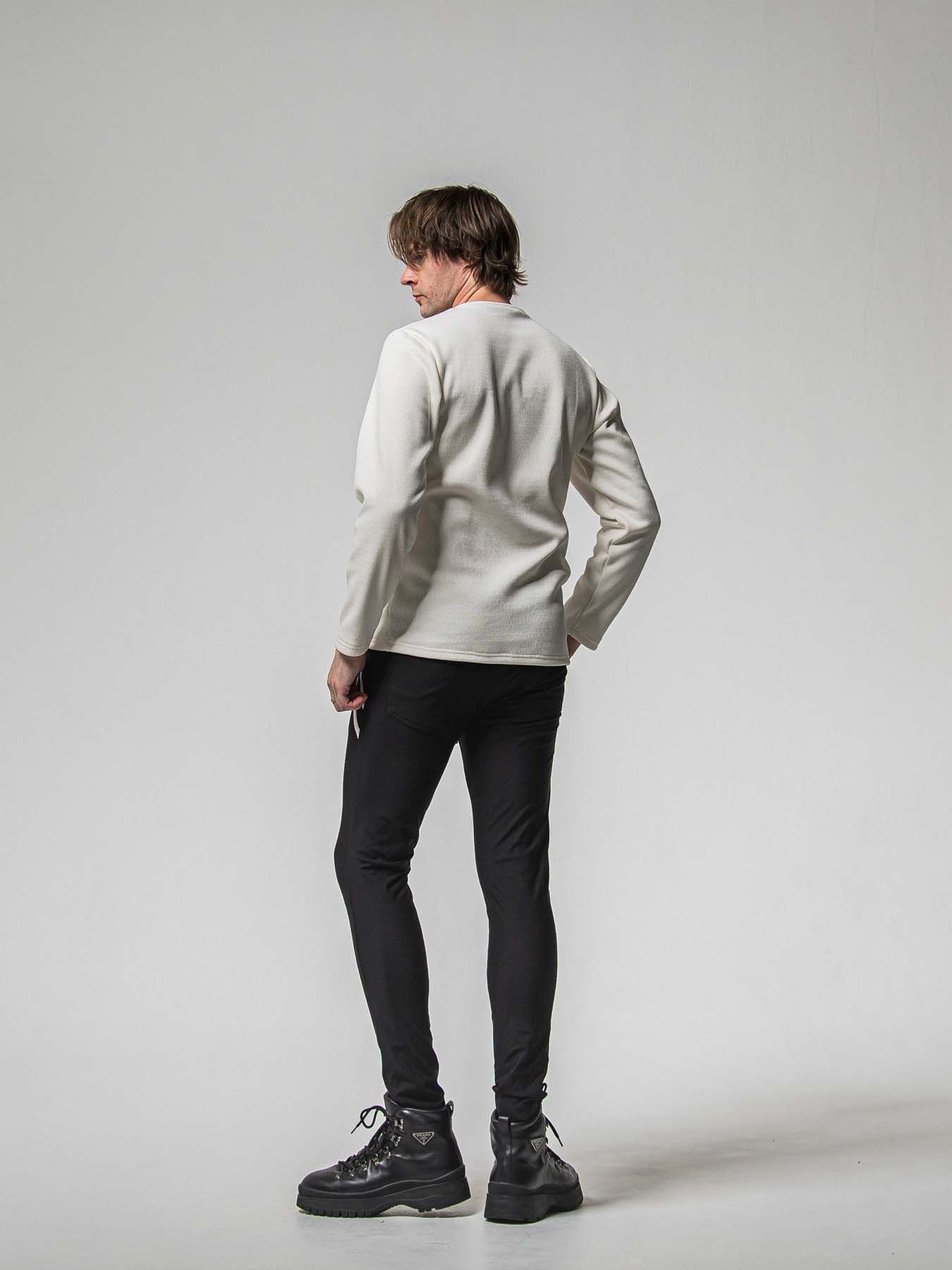 【予約品 8月31日(日) 締切】VELOURS FLEECE THERMAL HENRY / ベロアフリース サーマル ヘンリーネック / ホワイト