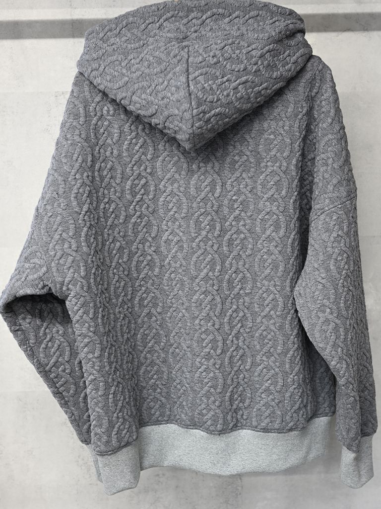 《予約品》 cable drop zip hoodie / パーカー / グレー