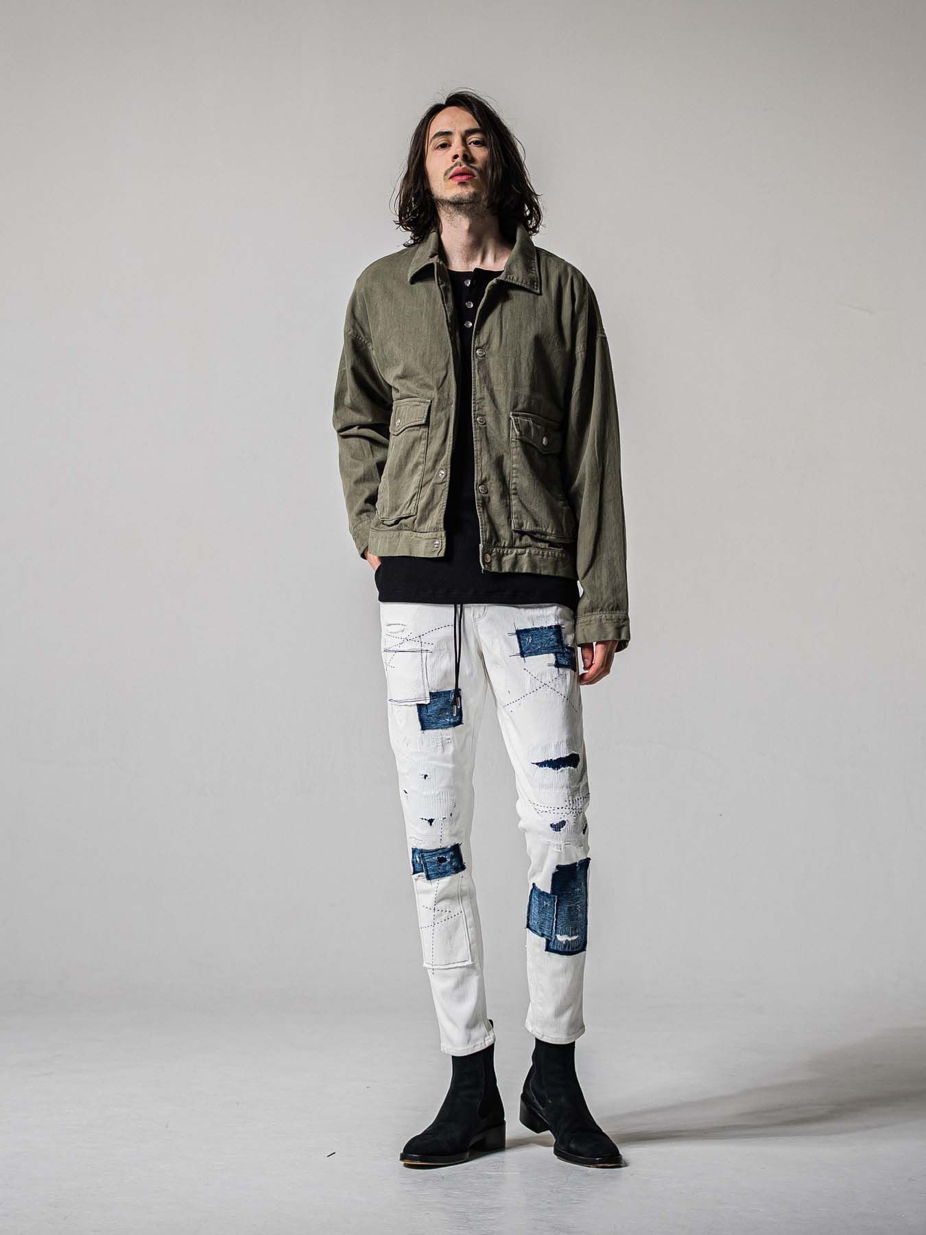 【予約品 11月16日(日) 締切】LDENIM AG FLIGHT JK / ライトデニム ミリタリージャケット / カーキ