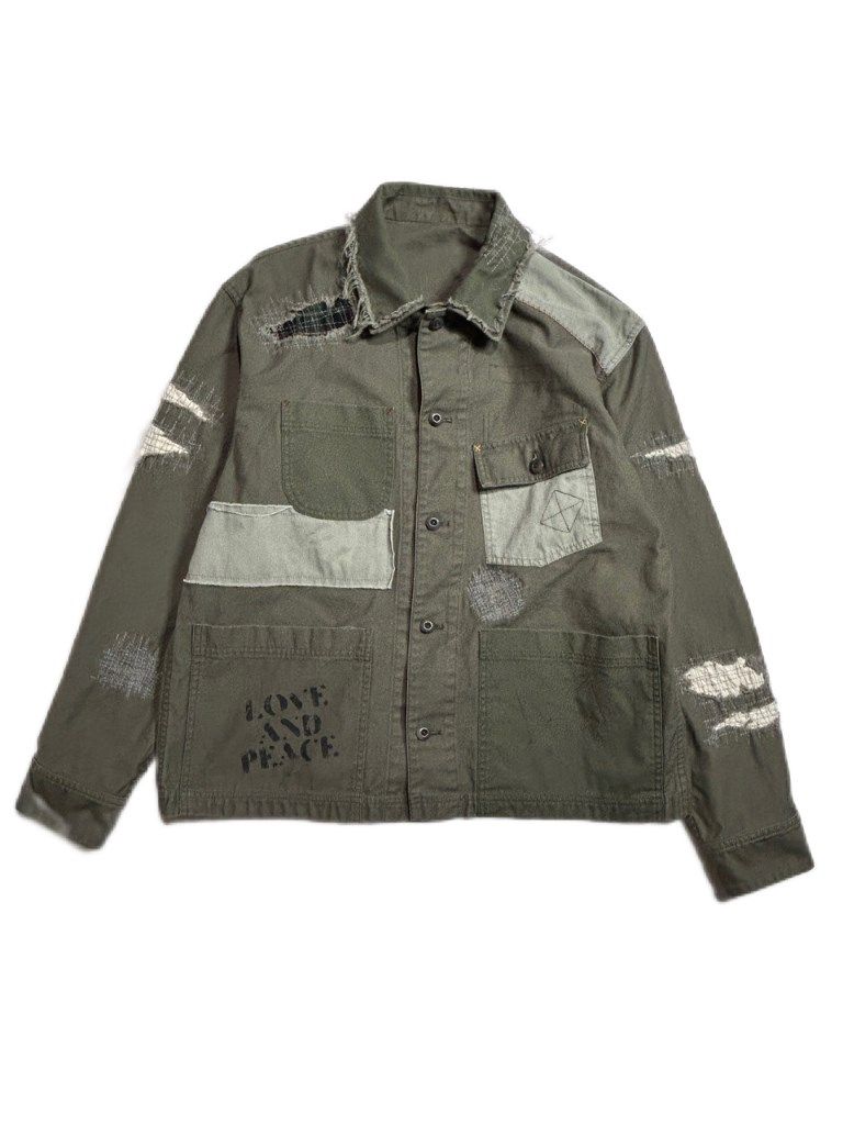 《予約品8月31日 23時55分締め》 DAMAGE COVERALL / カバーオール / カーキ 【roarguns 】 2024年2月入荷予定