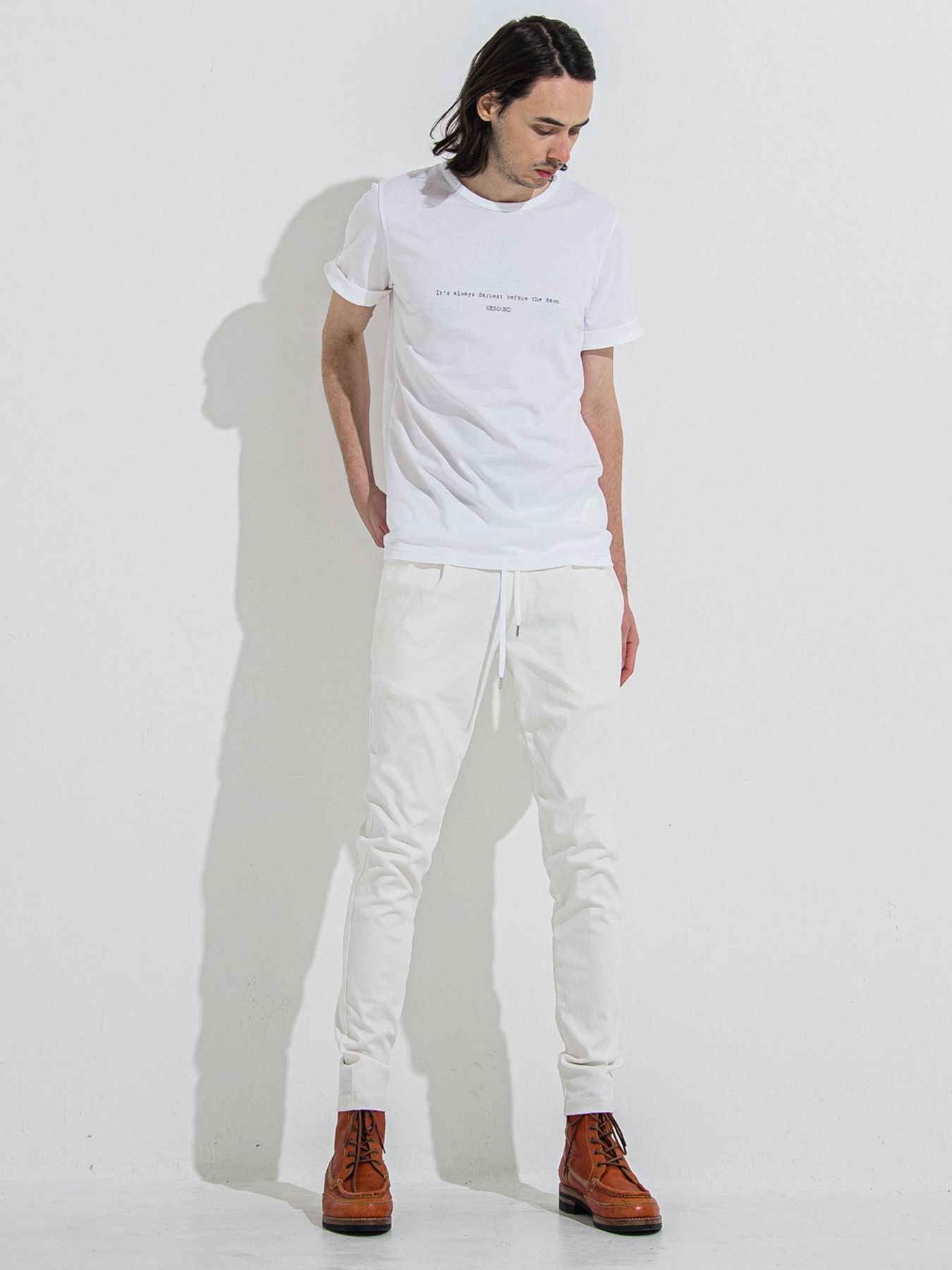 DENIM JERSEY CHRIS EASY TUCK PT / デニムジャージクリスイージータックパンツ / ホワイト