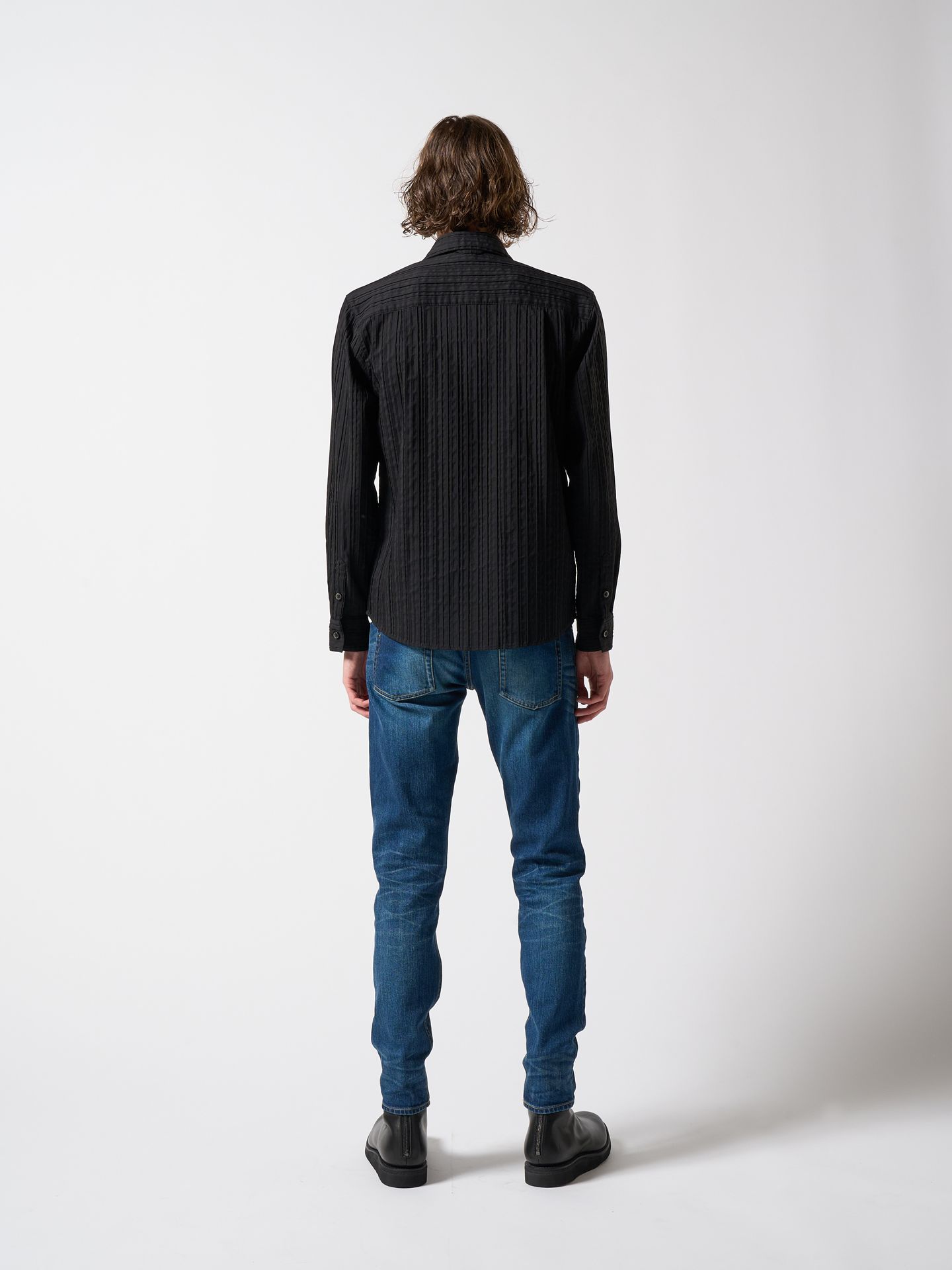 【予約品】 stripe shirt / ストライプシャツ / ブラック