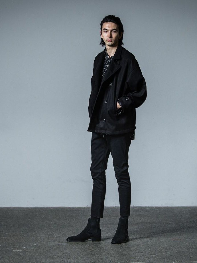 《予約品》 MELTON OVER PCOAT / コートジャケット / ブラック
