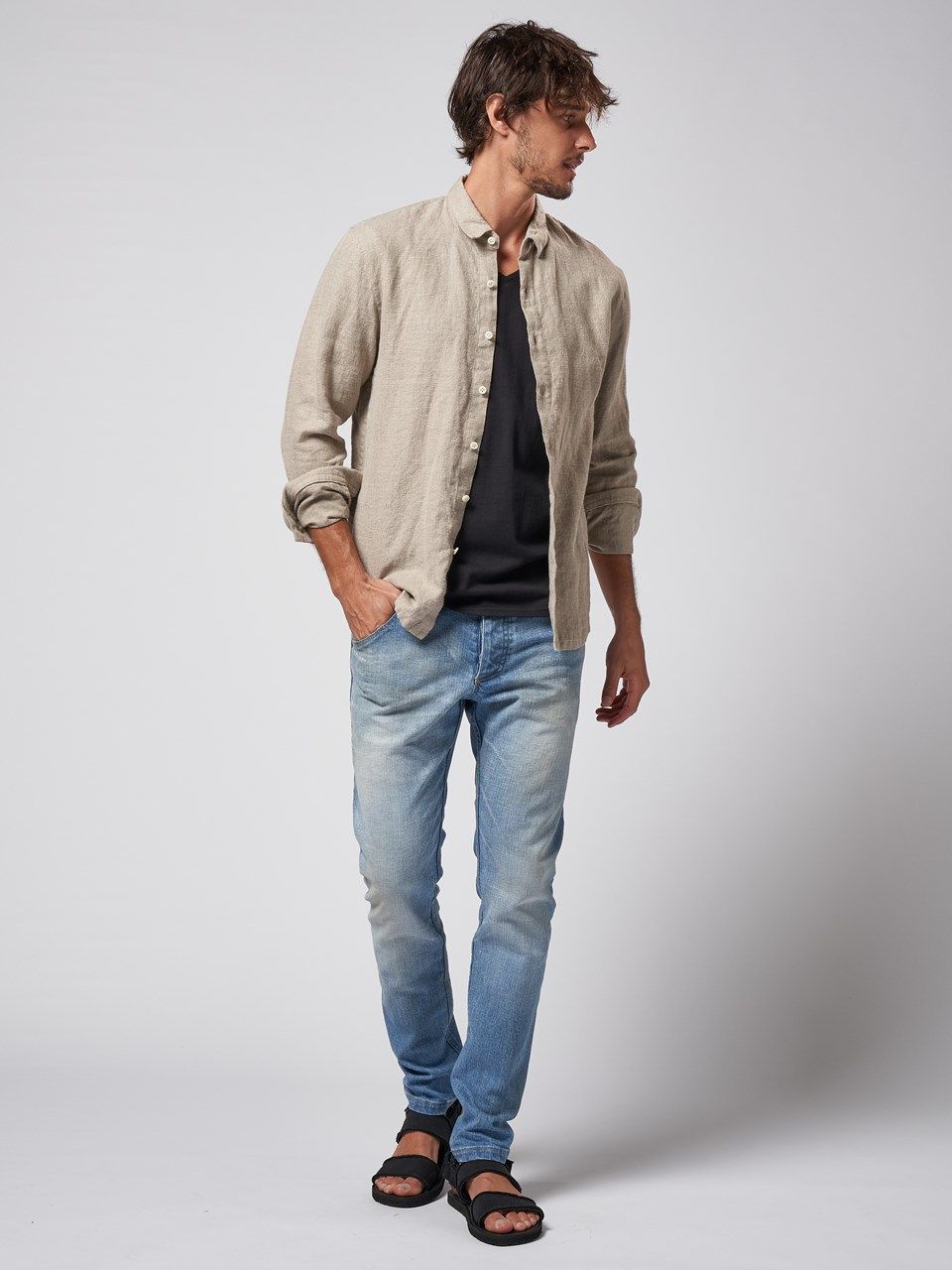 《予約品》 short point collar shirt / カラーシャツ / ベージュ