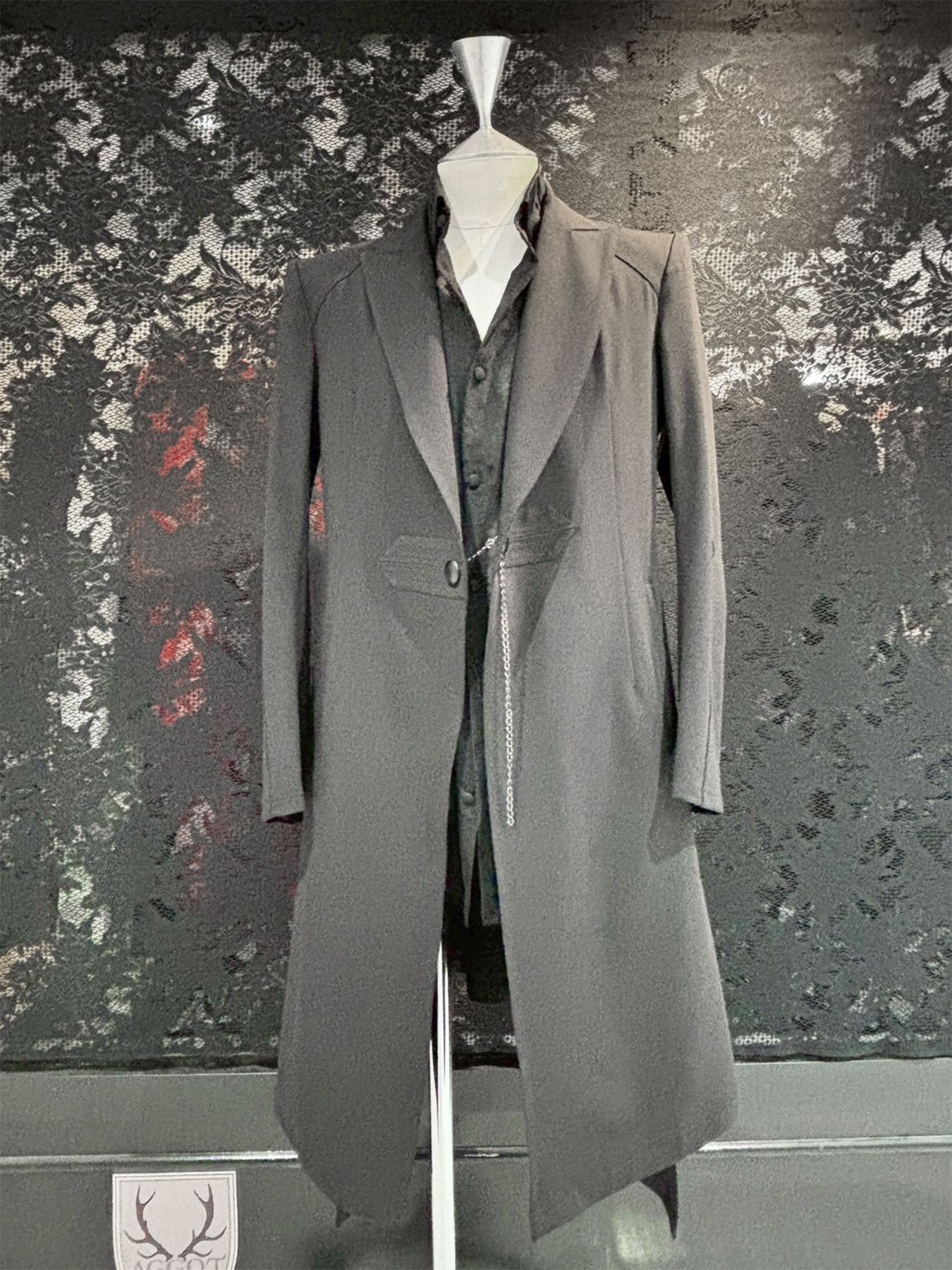 【予約品 1月4日(日) 締切】Goth Flare Jacket / ゴスフレアジャケット チェーン付きボタン / ブラック