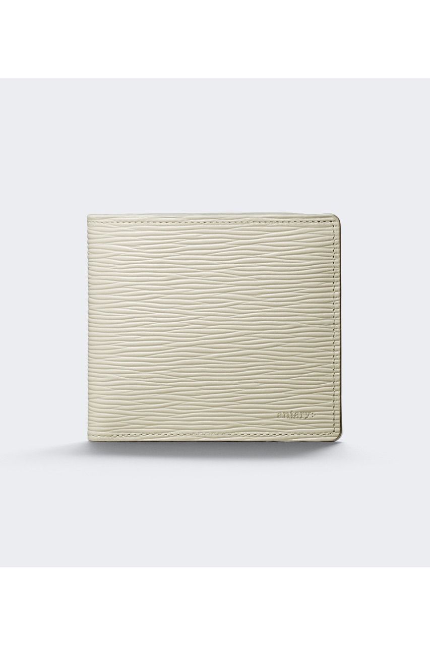 二つ折りウォレット Wave Leather / White 【aniary】