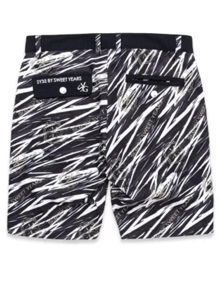 DRY STRETCH 千鳥格子×グラフィックSHORTS｜MEN'S ブラック