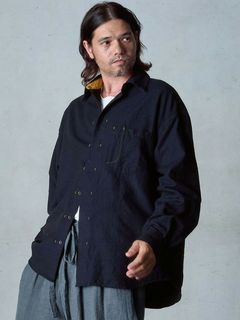 【予約品】 MINIMACRAFT / シャツ / ネイビー×イエロー