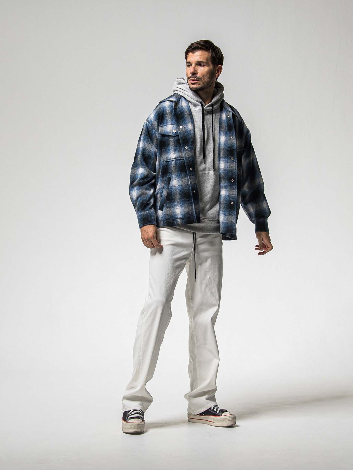 【予約品 8月31日(日) 締切】FLANNEL CHECK JK / フランネルチェック ジャケット / ブルー