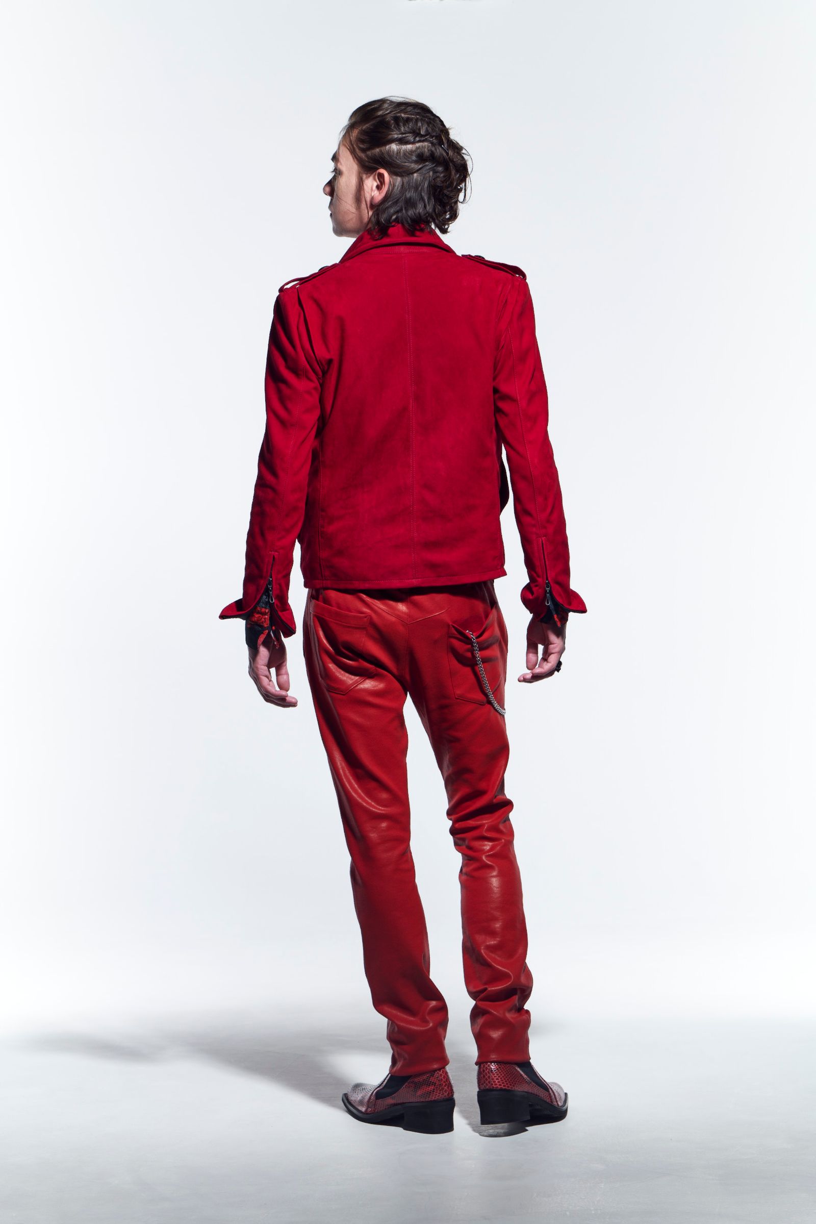 《予約品》 HighCollarShortBlouson ブルゾン CalfLeather / Red 【kiryuyrik】 1月入荷予定