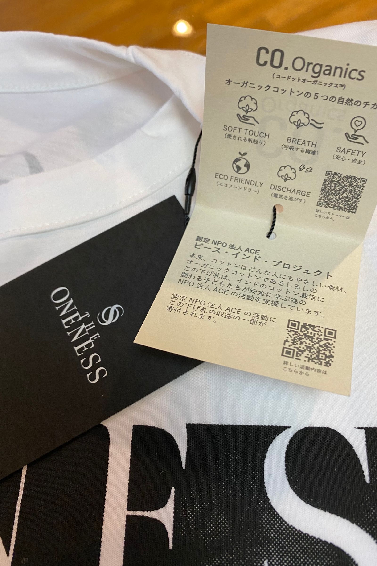 オーガニックT-Shirts Tシャツ / White 【THE ONENESS】