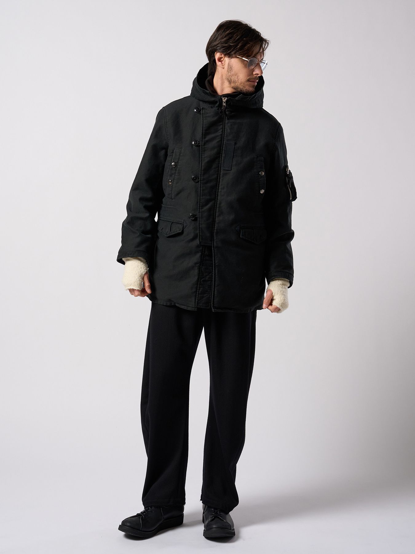 【予約品 4月19日(日) 18時締切】heavy moleskin N-3B/ ヘビーモールスキン N3B / ブラック