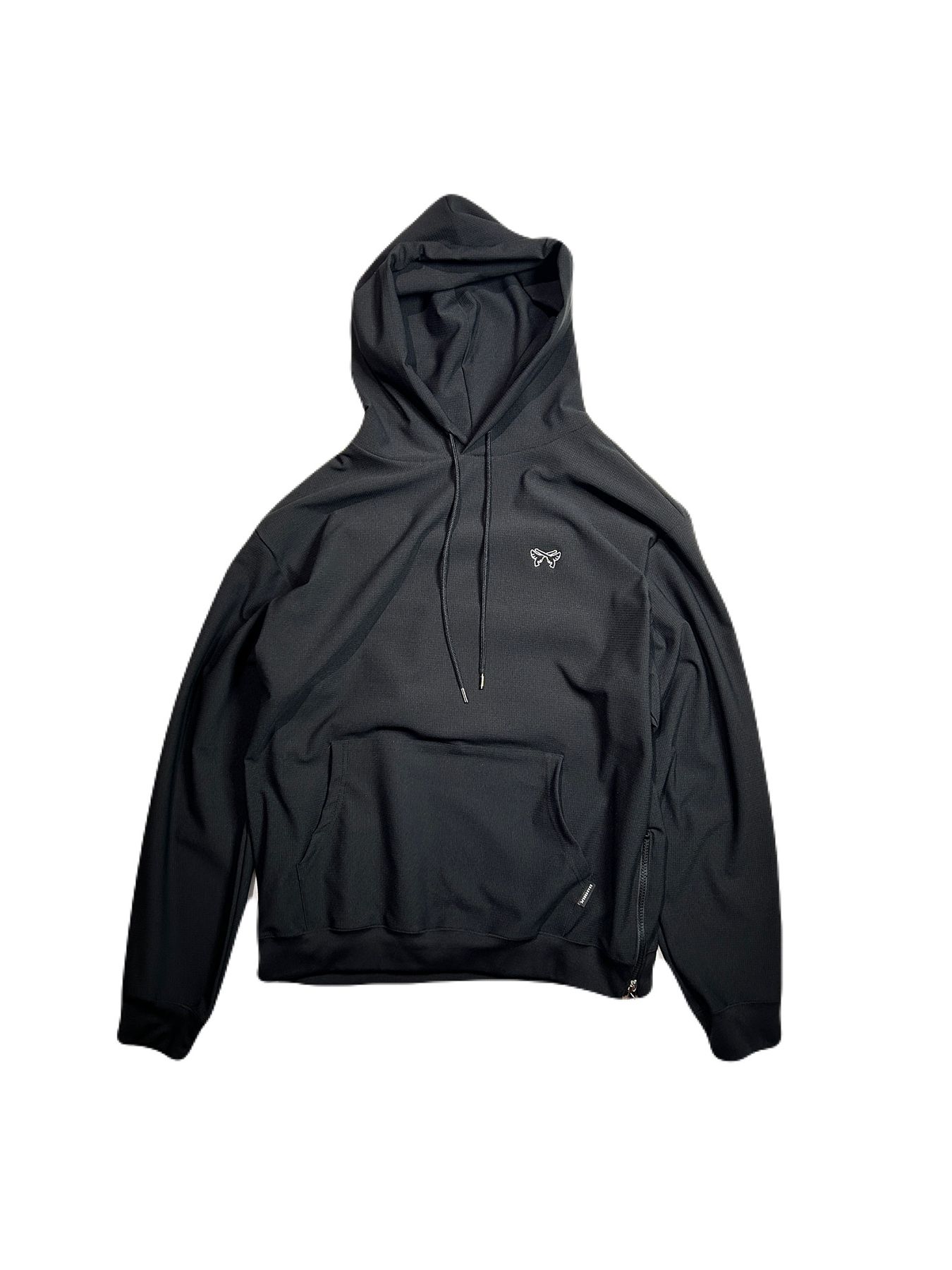 【予約品 8月10日(日) 締切 】WING EMB MESH HOODIE / ウイングエンボス メッシュフーディー / ブラック