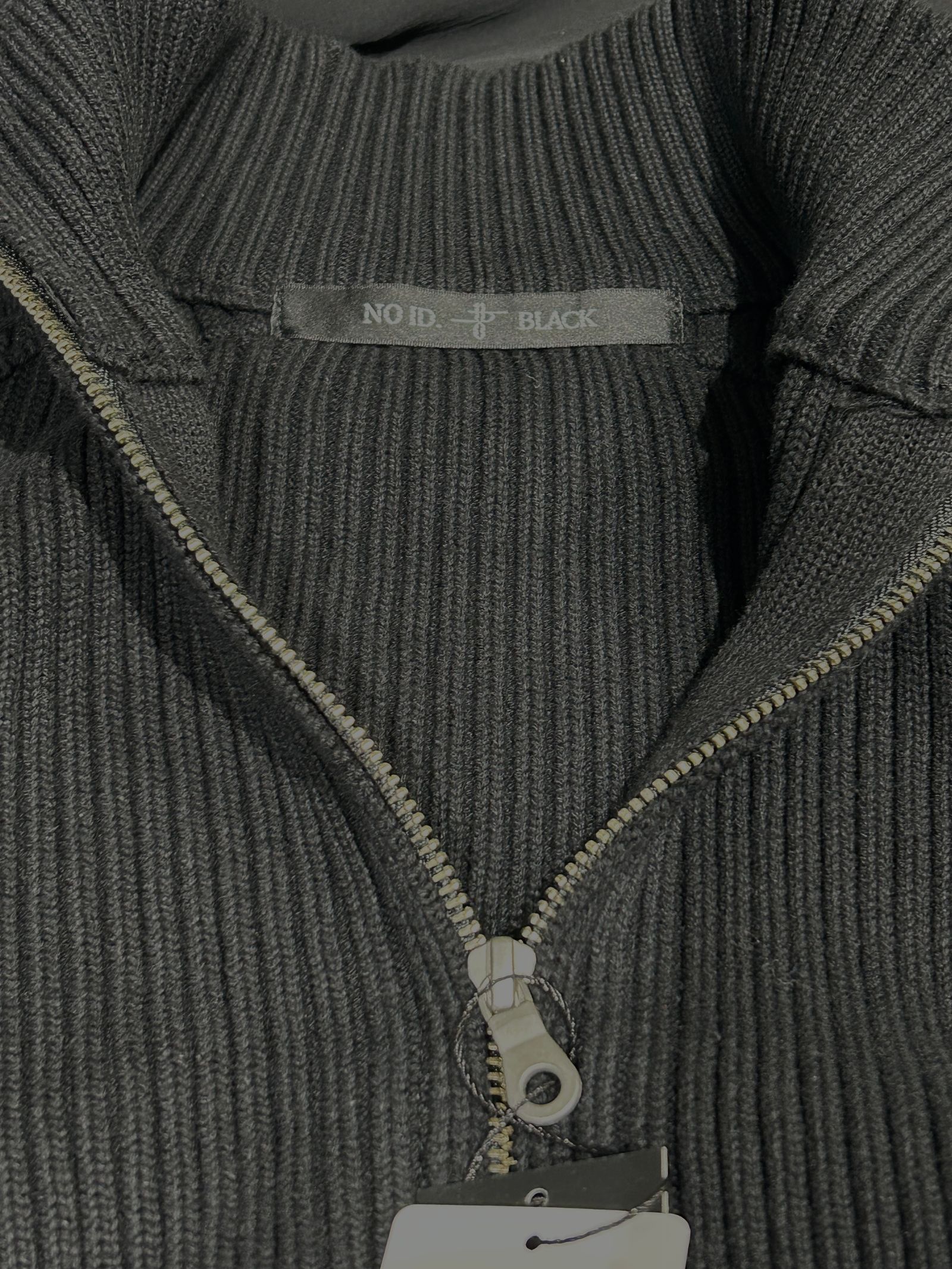 バイカーズニット ZIPカーディガン / ブラック【NO ID.】