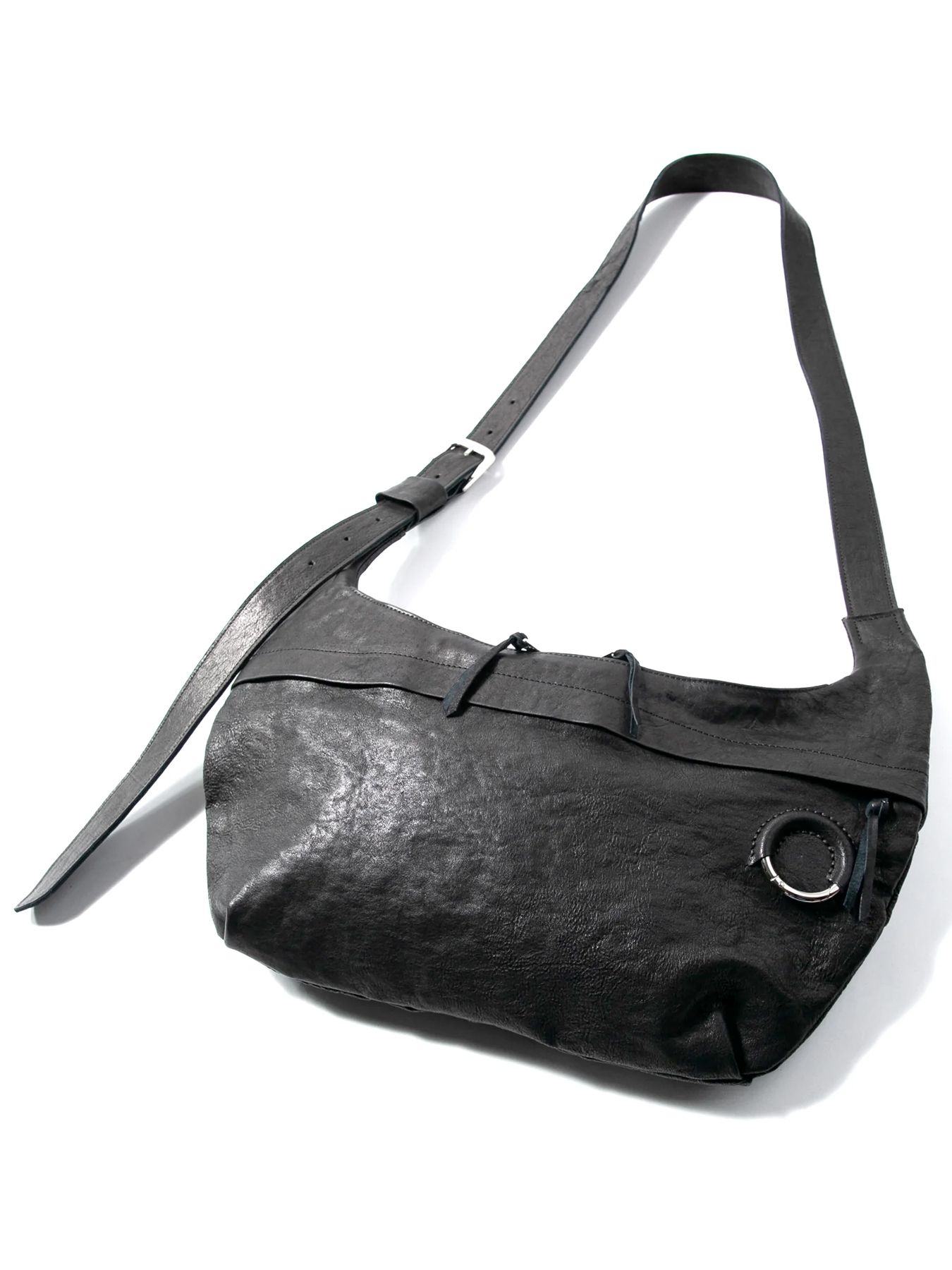 【予約品 4月6日(月) 締切】Pit Vegetable Full Tanned Shrunken Horsehide Banana Bag / フルタンニン ピット鞣し シュリンク ホース ハイド バナナ バッグ / SHAFTER / ブラック