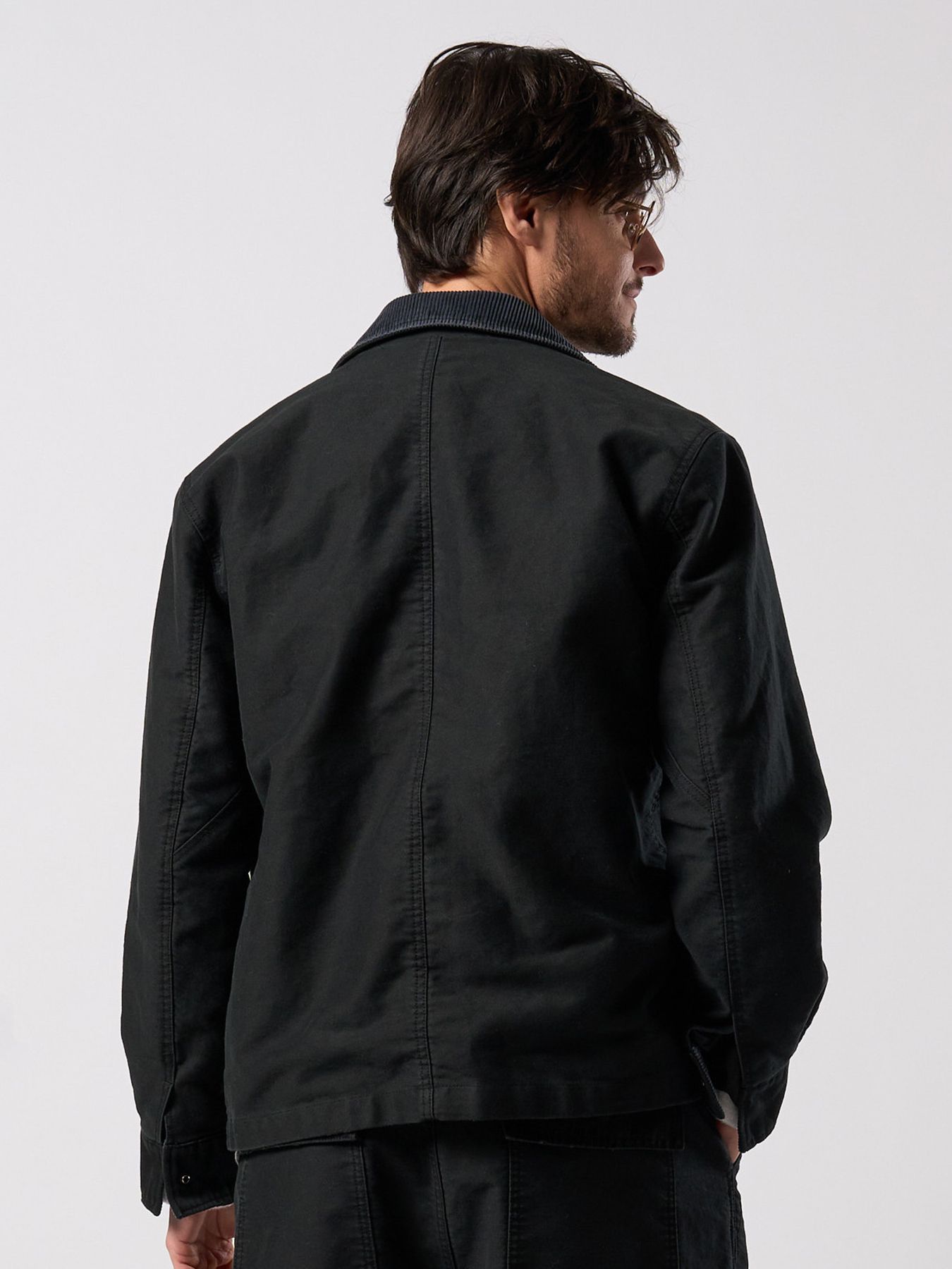 【予約品 4月19日(日) 18時締切】heavy moleskin short coverall jacket / ヘビーモールスキン ショートカバーオールジャケット / ブラック
