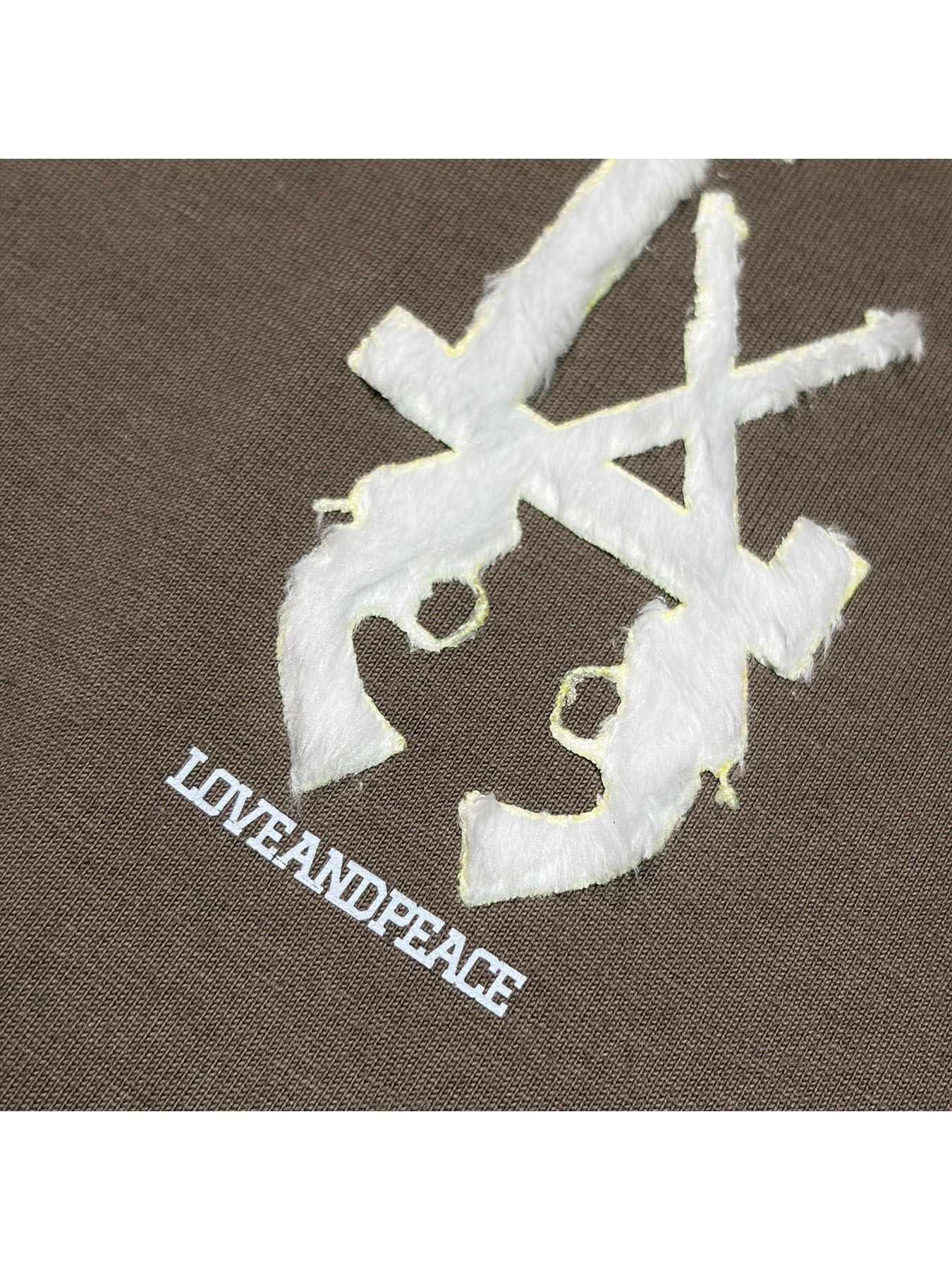 【予約品 3月9日(月) 18:00 締切】LA FAR PRINT S/S T / LA ファーフロッキープリント オーガニックコットン Tシャツ / カーキ