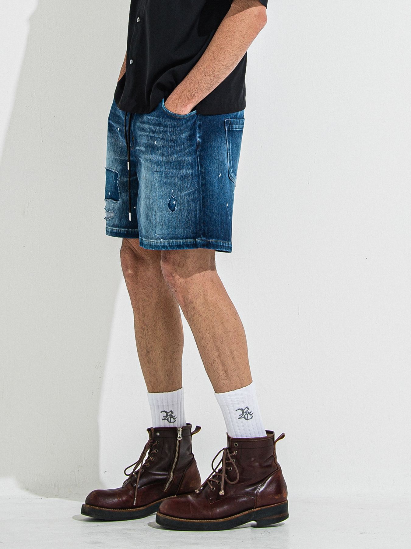 【予約品 】DENIM JERSEY SHORTS / デニムジャージショーツ / ダークインディゴ