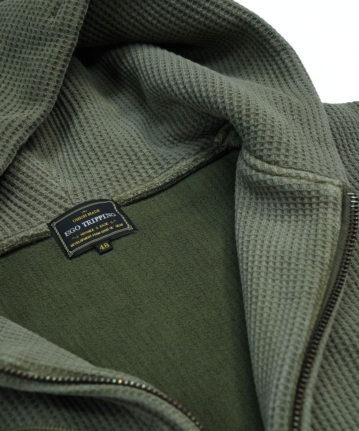 【予約品10月20日(日）締め】 WARBBLE / ヘビーオンスワッフル生地 パーカー / オリーブドラブ