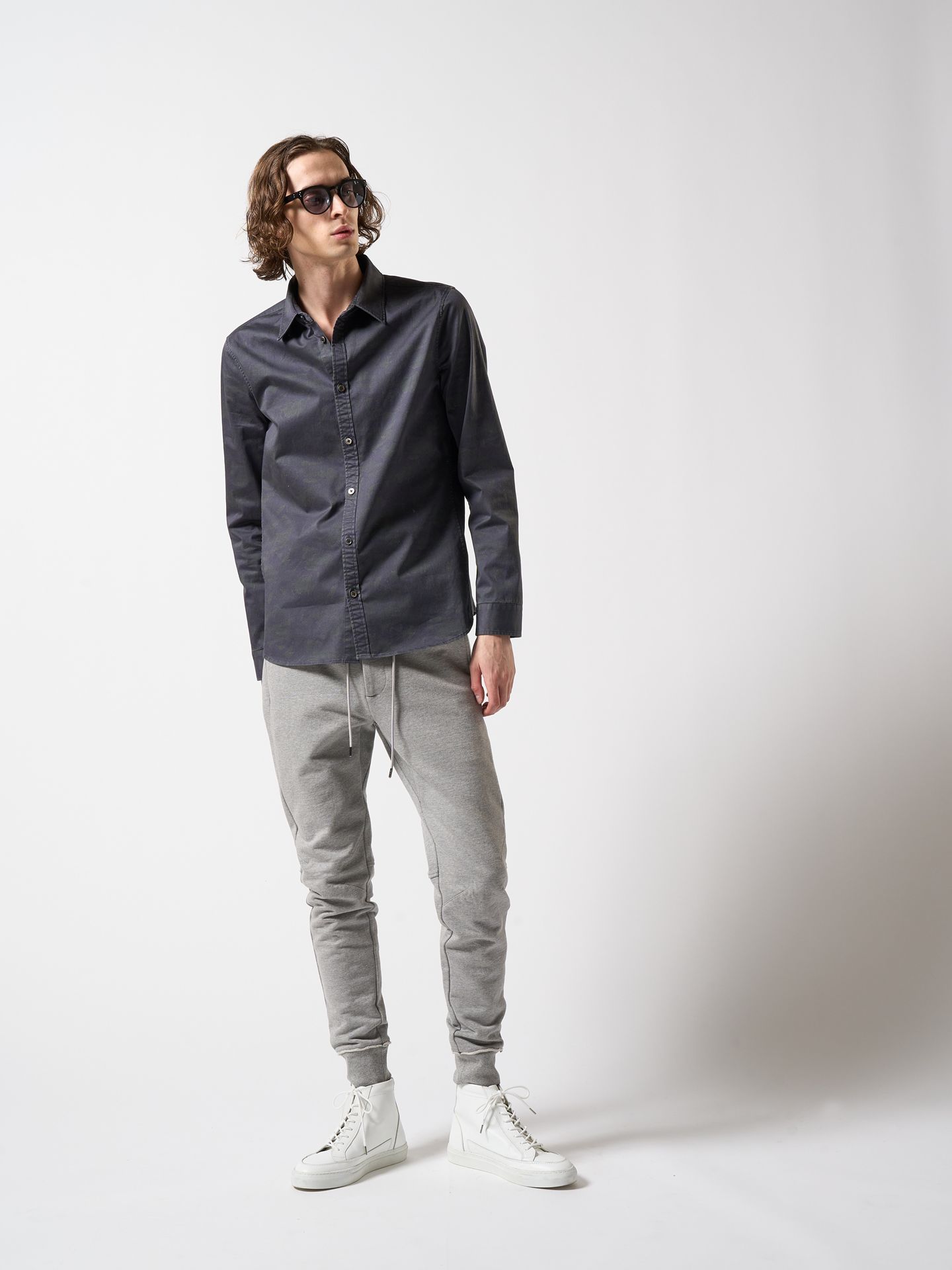 【予約品】 basic rib sweat pants / スウェットパンツ / グレー