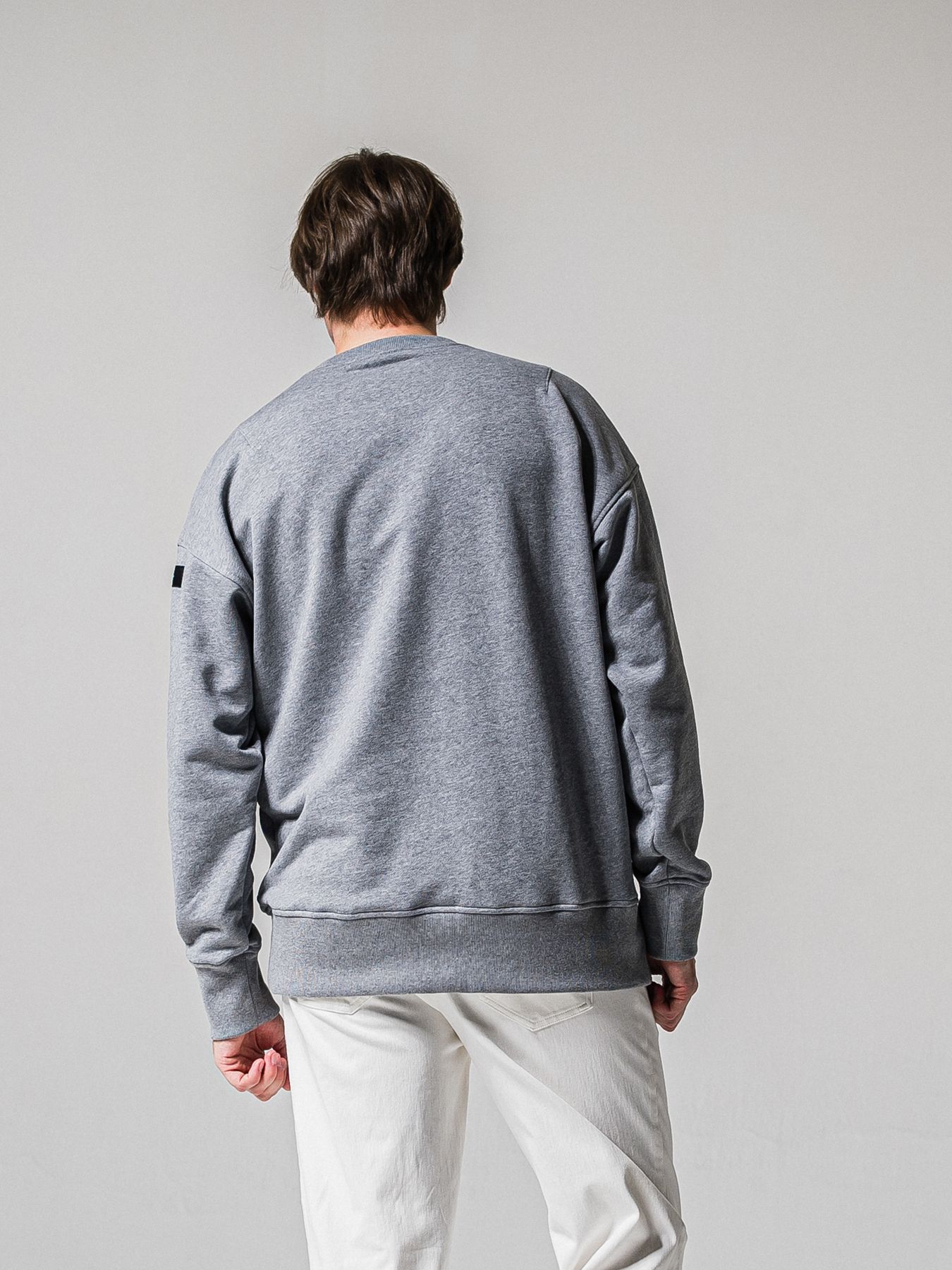 【予約品 11月16日(日) 締切】HF URAKE COLLEGE DROP TRAINER / 裏毛 カレッジロゴルーズ トレーナー / グレー