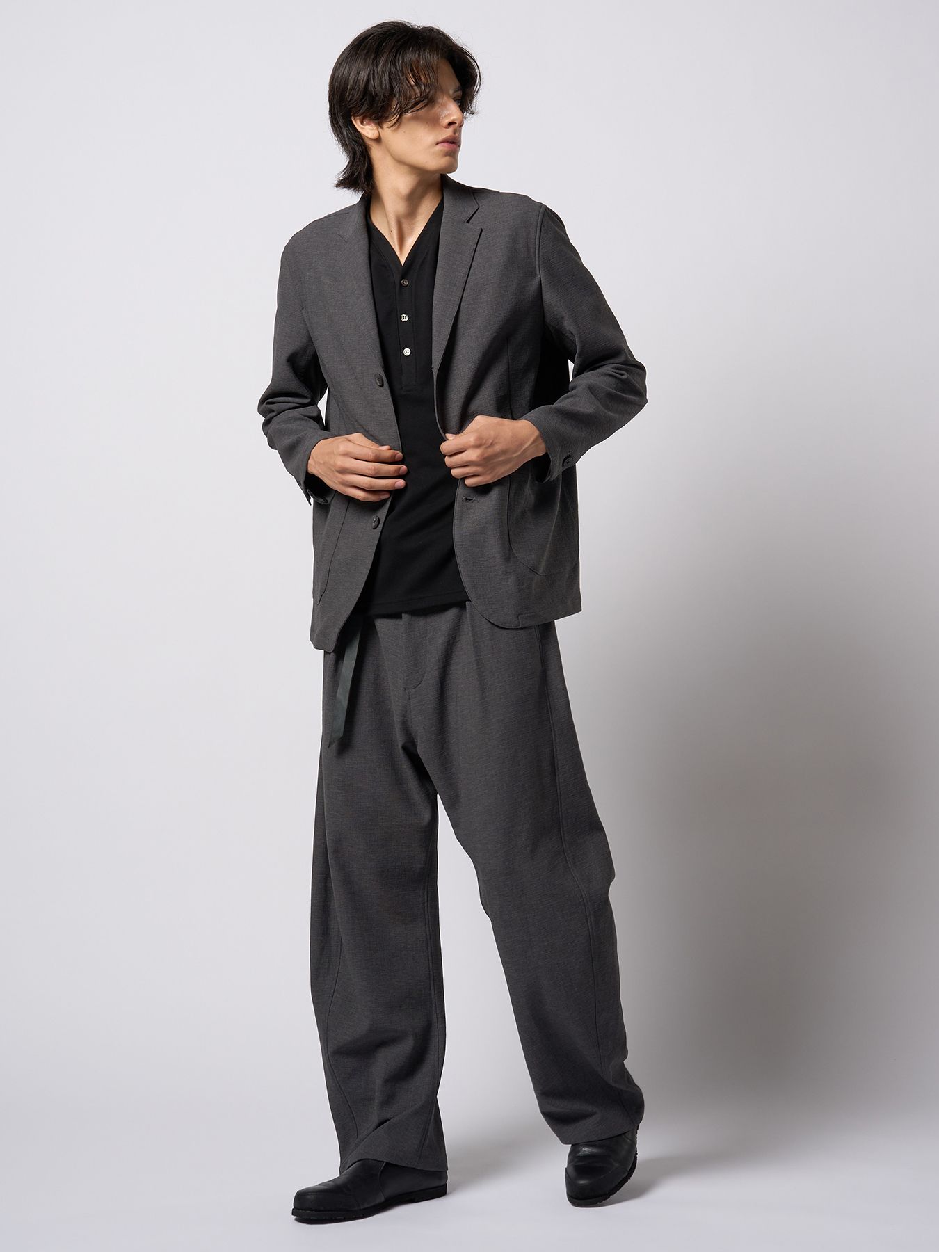 【予約品 9月23日(火) 締切】relax banana slacks / リラックス バナナスラックス / チャコール