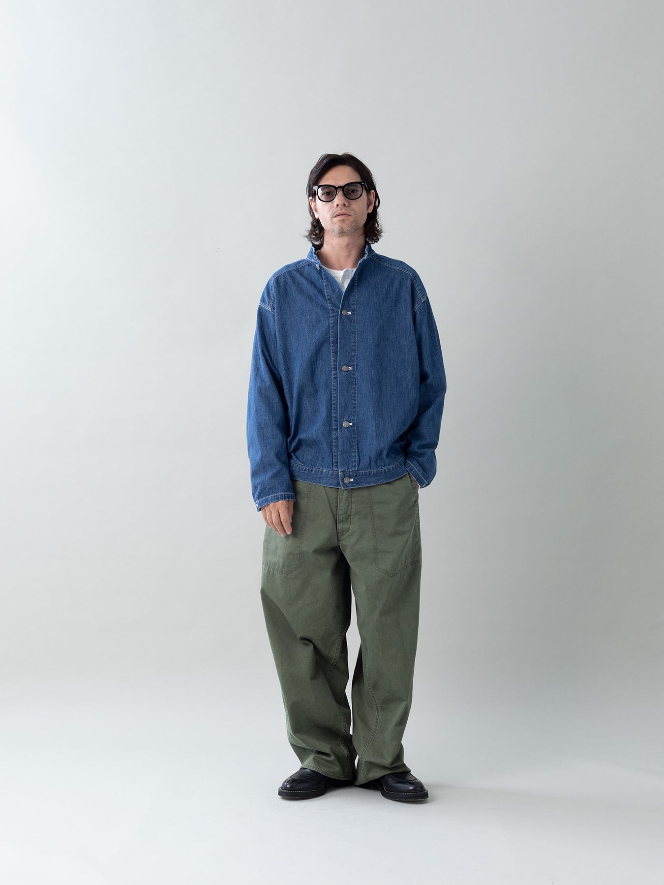 【予約品 5月27日(水) 締切】BOURGERON-DENIMJACKET aged / エイジド加工 ライトオンスデニム シャツジャケット / インディゴ