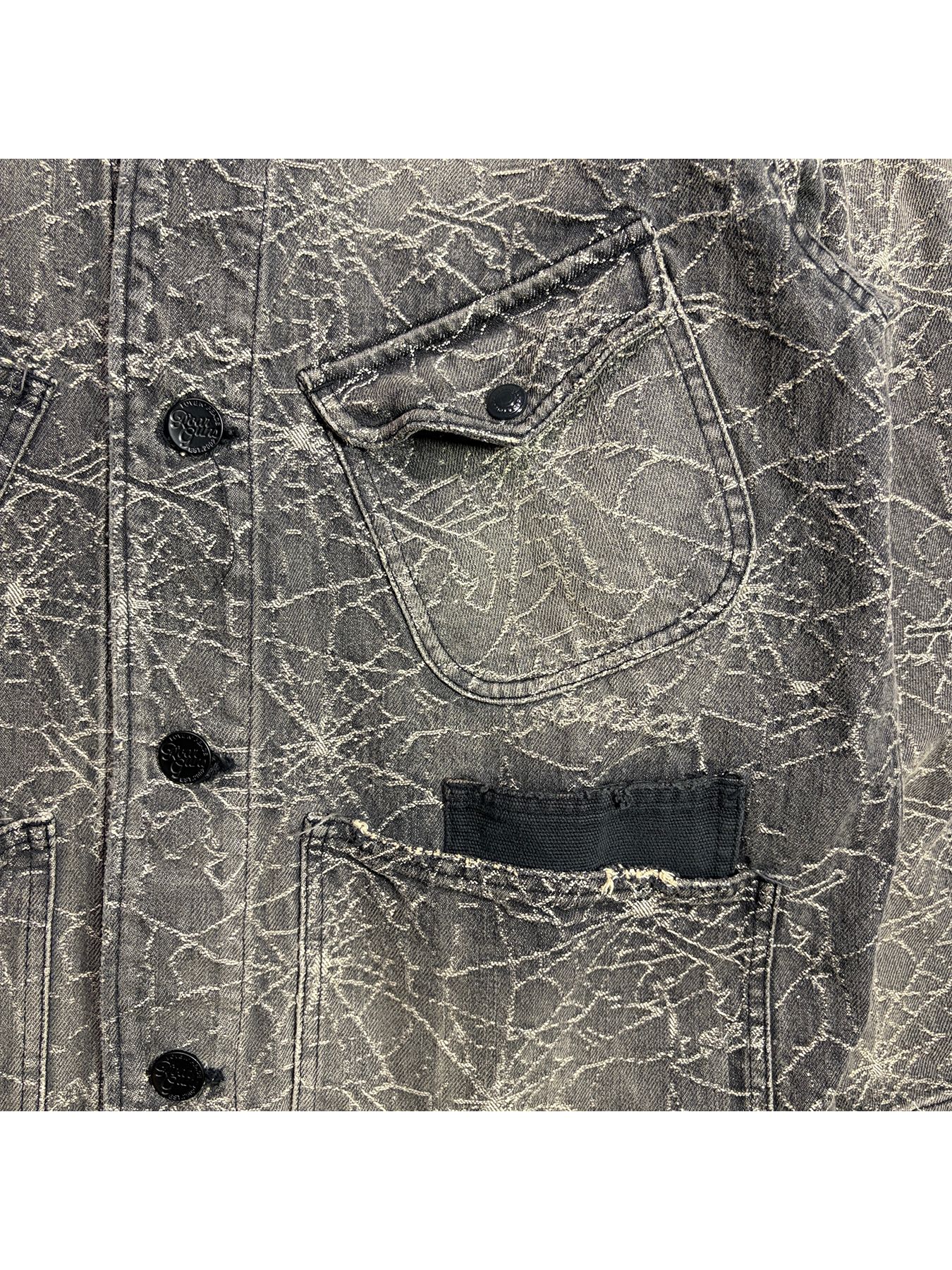 【予約品 3月9日(月) 18:00 締切】SPIDER JAQ DENIM JKT / スパイダー ジャガード デニム カバーオールジャケット / ブラック