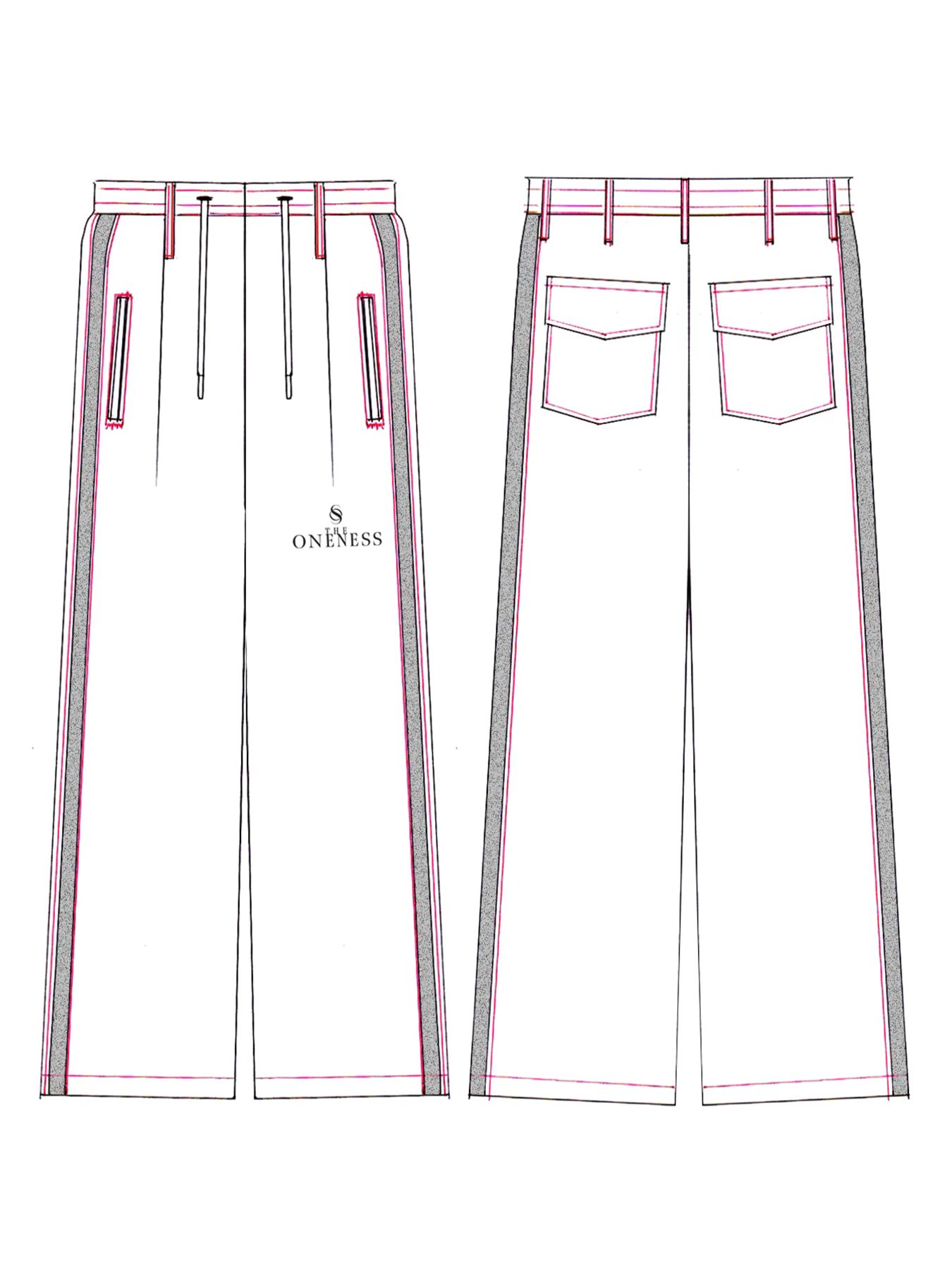 【予約品 5月18日(日) 締切】Line Wide Slacks / ラインワイドスラックス / ブラック&ブラックライン