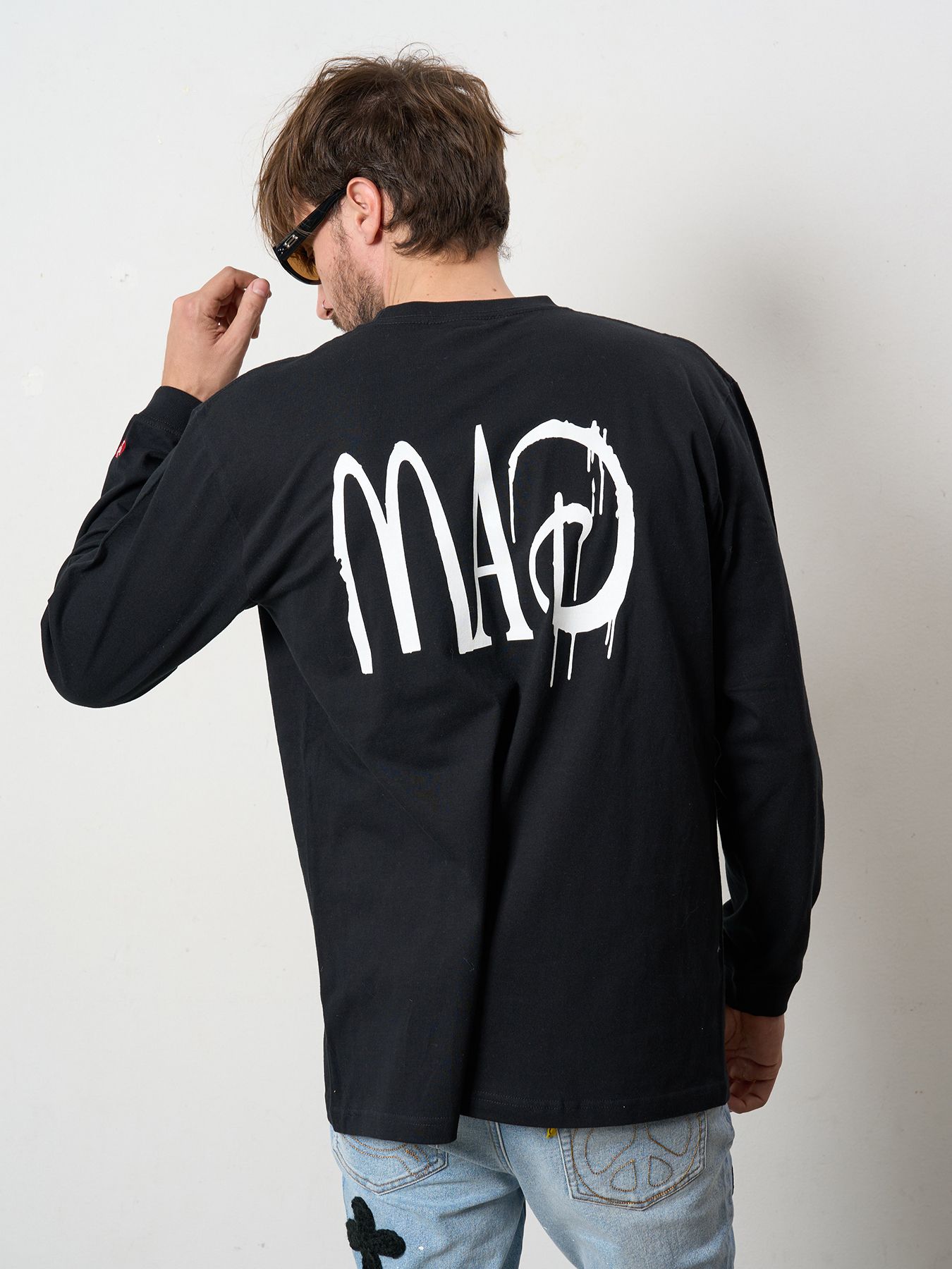 【予約品 5月8日(木) AM10時 締切】 5.6ozコットン天竺 80S QUEEN シークインLS Tシャツ / ブラック
