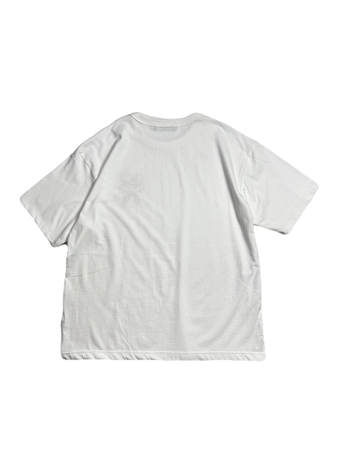 【予約品 8月10日(日) 締切 】HEART CORD EMB S/S T / ハートコード Tシャツ / 刺繍 ホワイト×ブラック