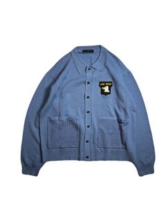 【予約品 8月10日(日) 締切 】KNIT CARDIGAN / ニットカーディガン / ブルー