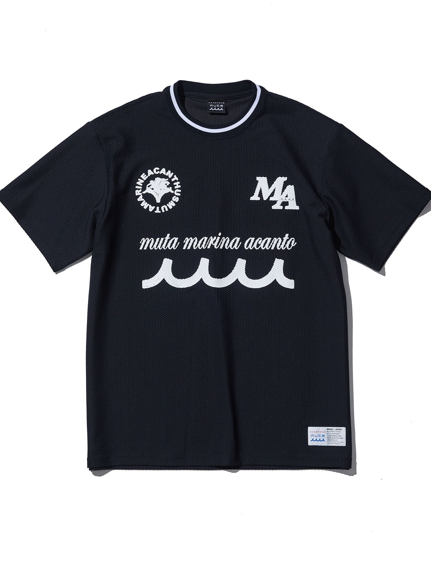muta Mesh Soccer Top / Tシャツ / ブラック 【Acanthus×muta】