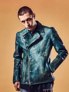 OVER ROAD Garment Burning Dyed Double Riders / BEER GREEN 【STRUM】