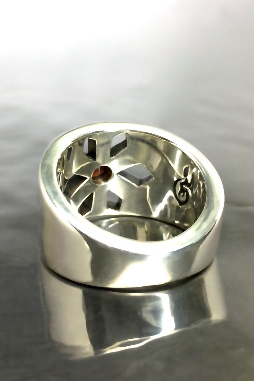 《受注生産》 STUD RING [F] with GARNET リング 【GOD SIZE】 注文から2-3週間後入荷予定
