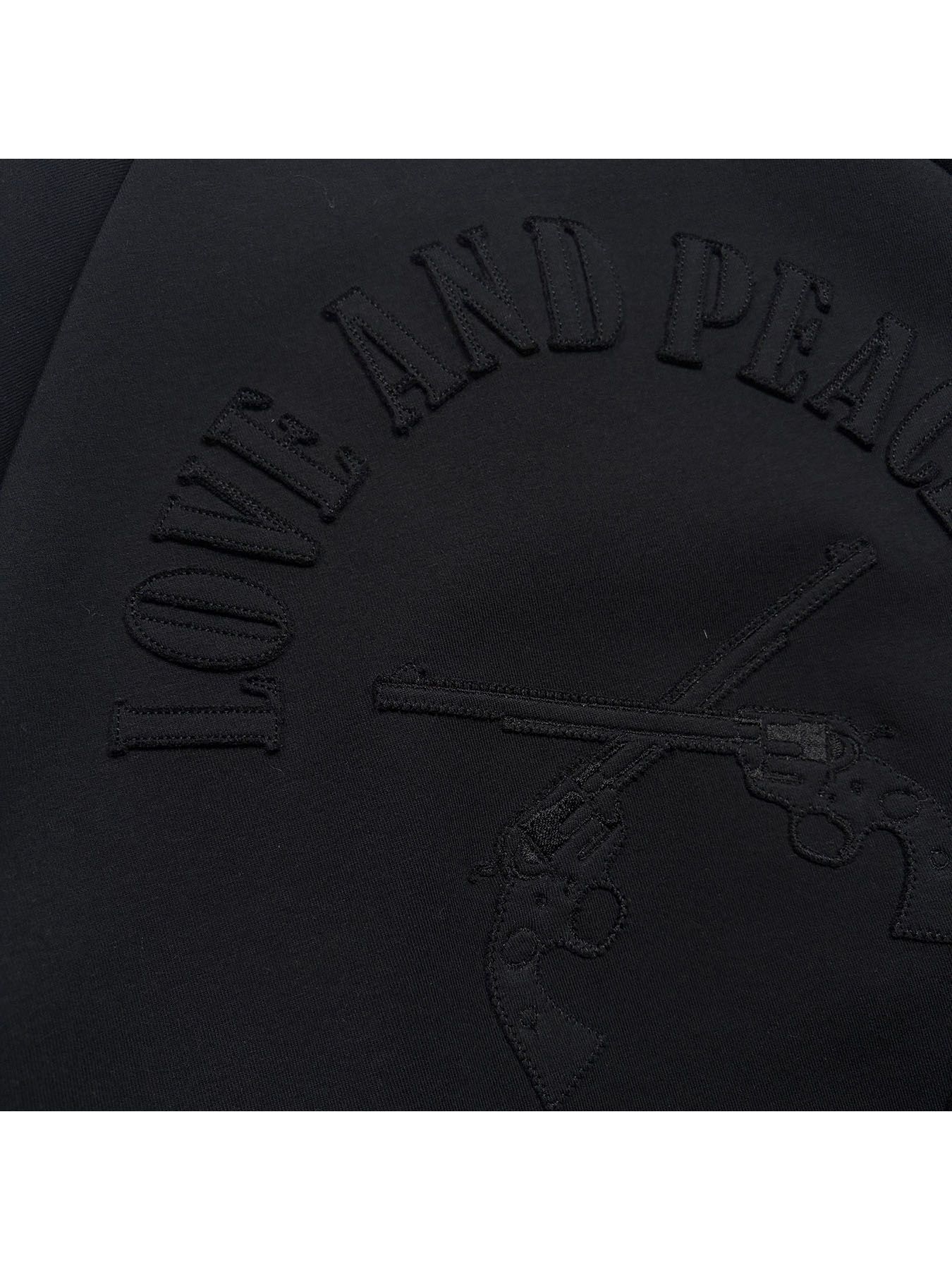 【予約品 3月9日(月) 18:00 締切】RAZORCUT EMB SWEAT / レザーカット クロスガン アップリケ スウェット / ブラック