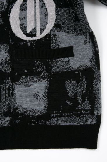 MOSAIC PATTERNED KNIT CARDIGAN/ ブラック 【BOY LONDON】