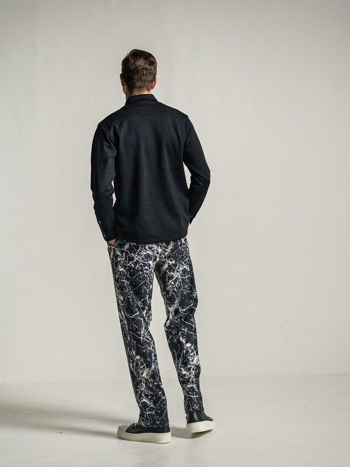 《予約9月1日18時締め》 MELTON WIDE TUCK PANTS  / ワイドタックパンツ / ペイントブラック