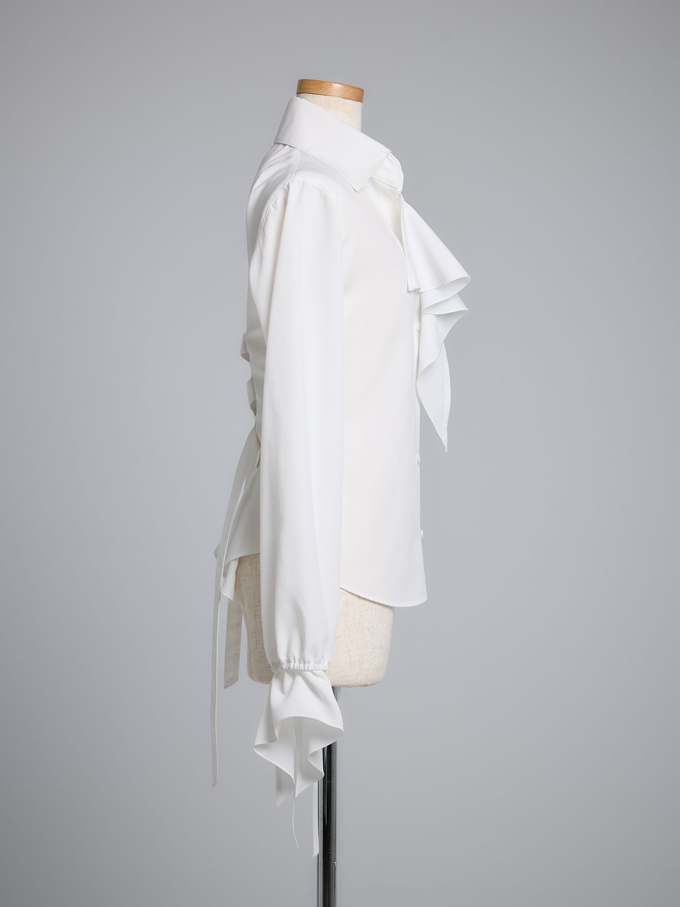 【予約品 10月26日(日) 締切】Lace Up Shirt / レースアップシャツ / ホワイト