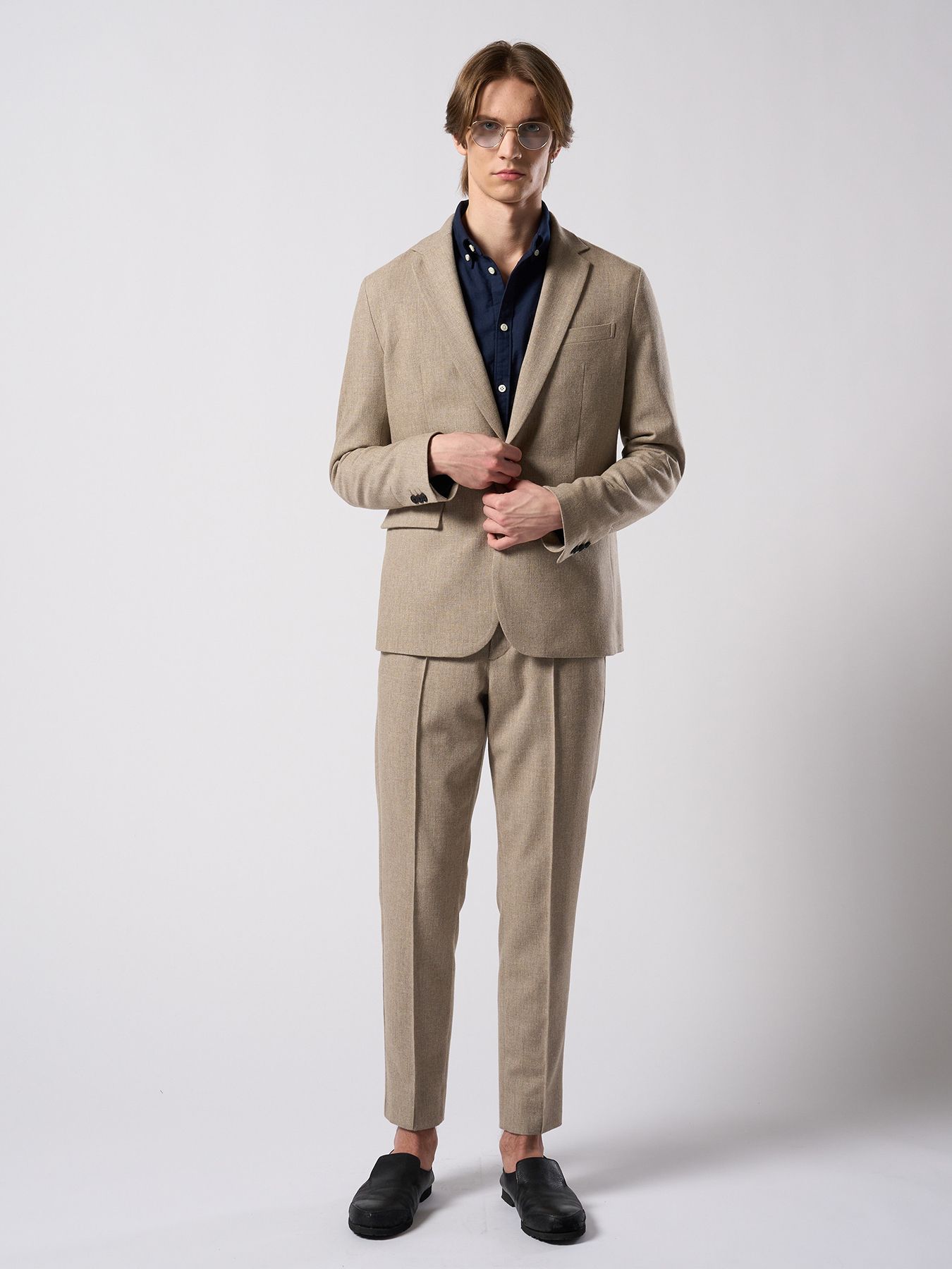 【予約品 4月19日(日) 18時締切】combination slip-on shoes / カーフレザー コンビネーション スリッポン シューズ / ブラック