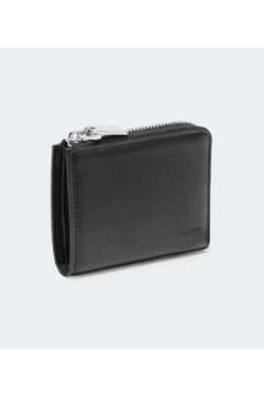 L字ウォレット 01 / Black 革二つ折り財布【aniary】